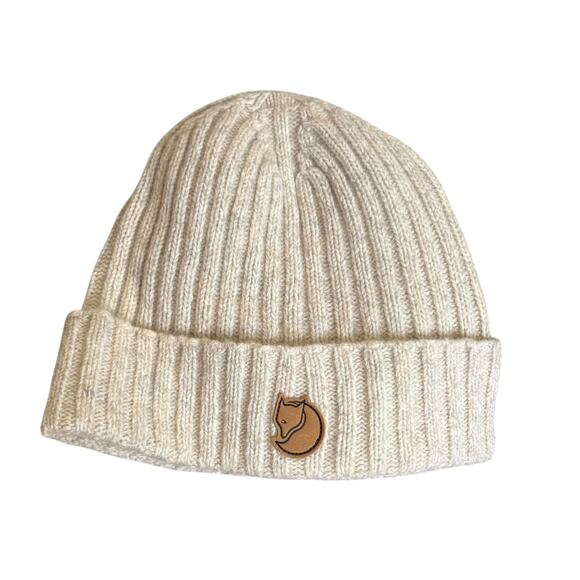 Fjallraven Byron Hat Oatmeal Cream Wool Beanie Outdoor Winter Gorpcore Adult OS - Picture 1 of 3